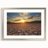 Desert landscape framed art print showcasing vibrant colors with a silver mat, perfect for modern home decor, ideal for nature lovers and art enthusiasts.