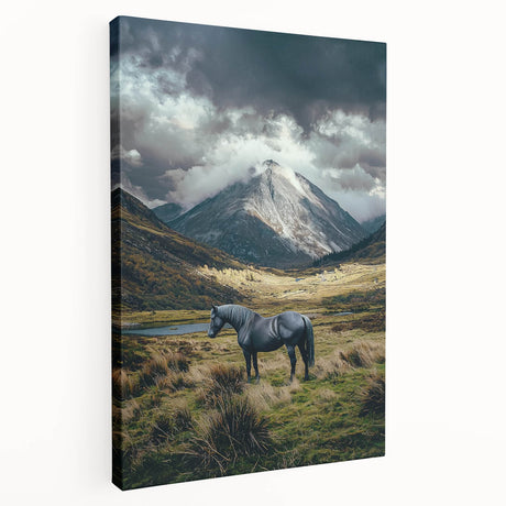 Vibrant stretched canvas artwork depicting serene landscapes and lush green fields in a side view, ideal for home decor and art enthusiasts.