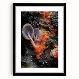 Extra large framed abstract art print featuring textured elements in colorful hues, ideal for living room decor.