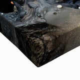 Large art depicting a black and white landscape painting on stretched canvas, suitable for bedroom wall decor.