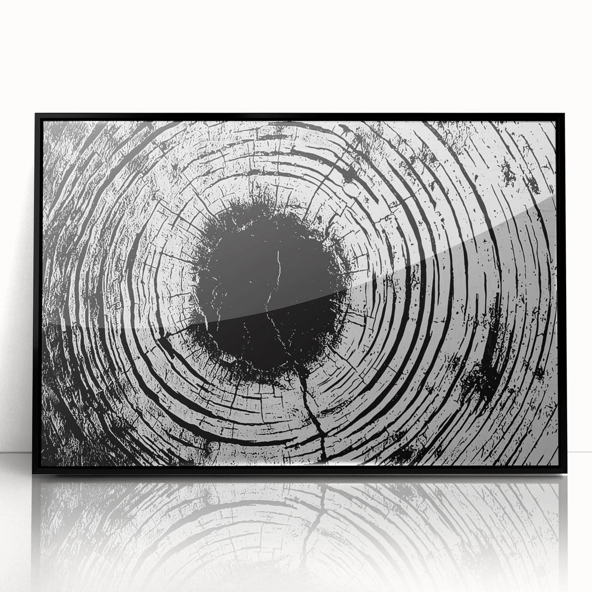 Large abstract wall art featuring swirling blue and green patterns, in a black frame.