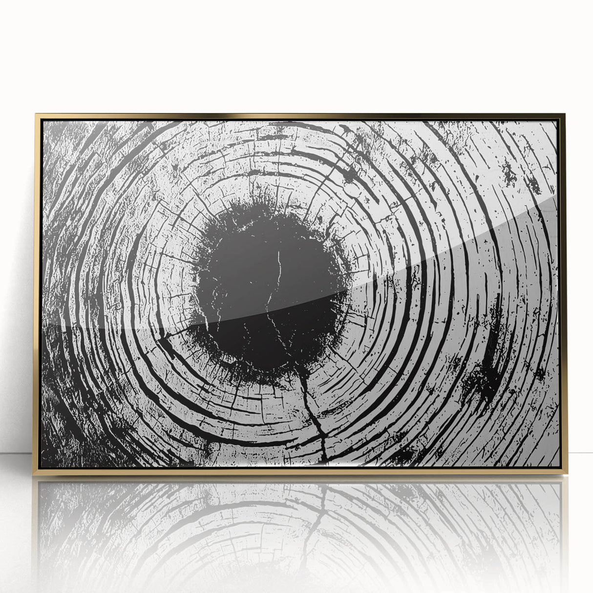 Large art print on acrylic, featuring close-up of nature elements in gold tones, ideal for modern art wall decor.