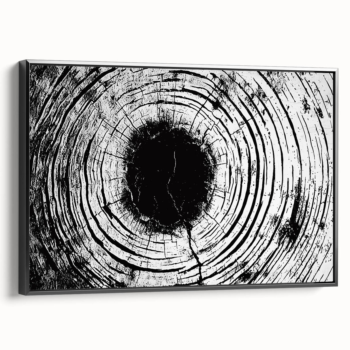Black and white landscape art painting of trees on framed canvas, suitable for bedroom wall decor.