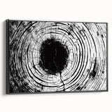 Black and white landscape art painting of trees on framed canvas, suitable for bedroom wall decor.