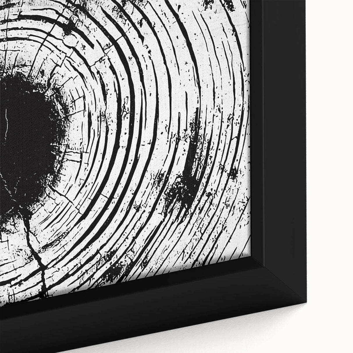 Extra large framed canvas featuring a close-up of black textured art with colorful elements, ideal for living room decor.