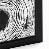 Extra large framed canvas featuring a close-up of black textured art with colorful elements, ideal for living room decor.