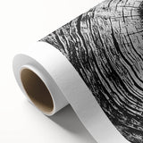 Art Deco-style poster of nature elements in muted green and brown tones on rolled canvas, suitable for nursery wall art.