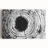 Black and white close-up photo of leaves on stretched canvas, ideal for kitchen wall art.