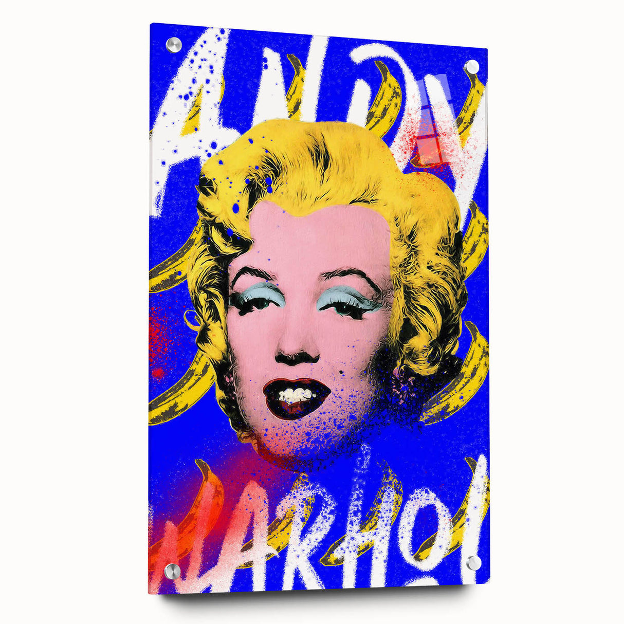 Iconic Pop Art Wall Art - Marilyn Canvas with Yellow and Blue