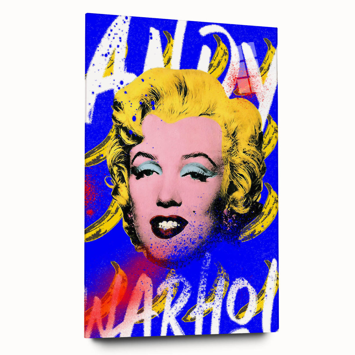 Iconic Pop Art Wall Art - Marilyn Canvas with Yellow and Blue