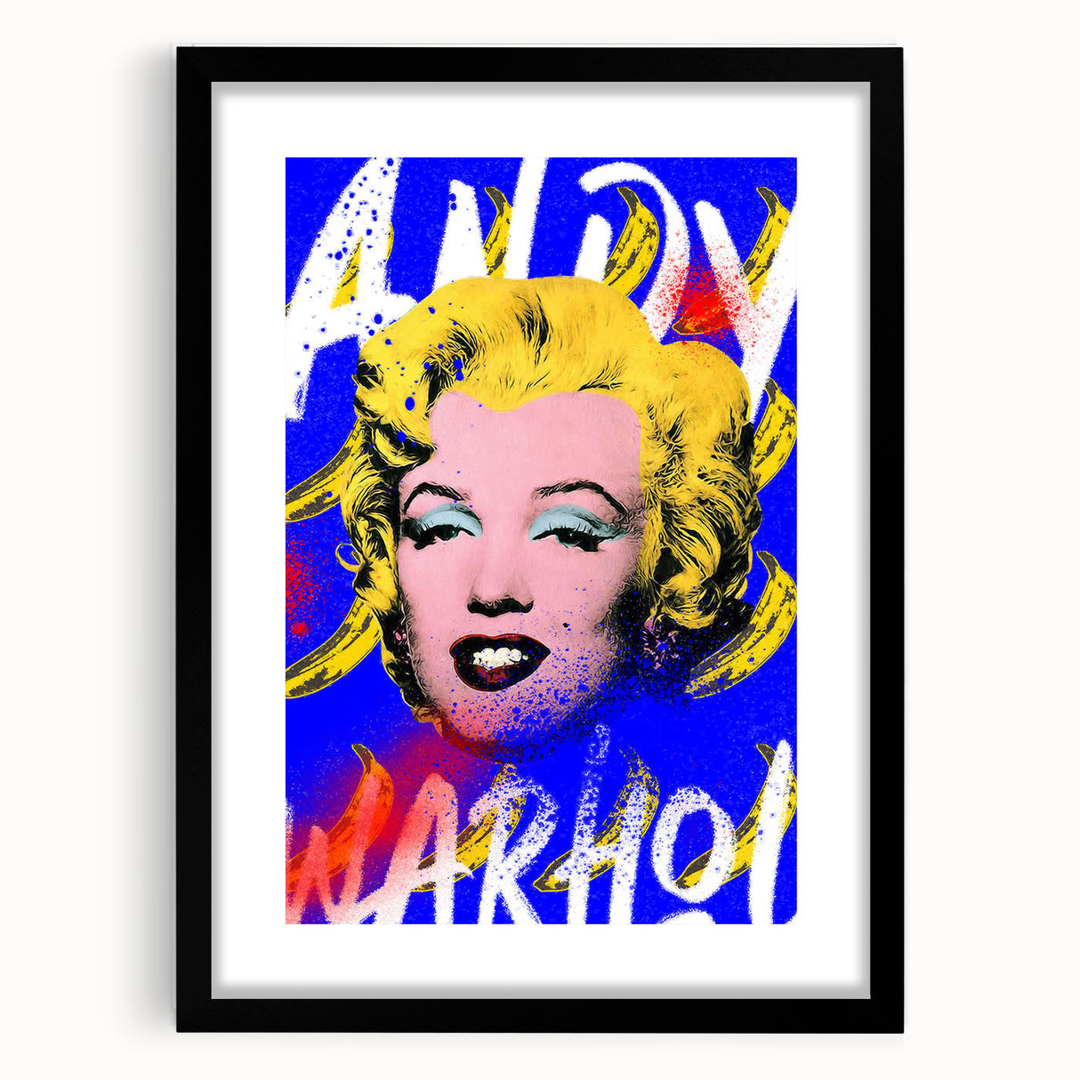 Iconic Pop Art Wall Art - Marilyn Canvas with Yellow and Blue