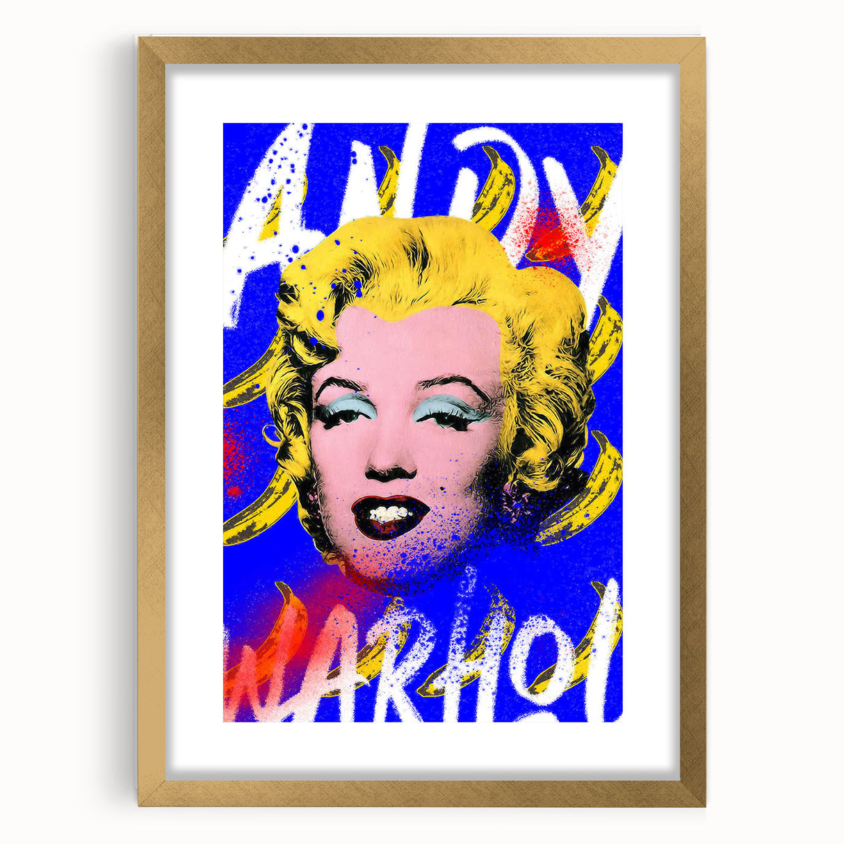 Iconic Pop Art Wall Art - Marilyn Canvas with Yellow and Blue