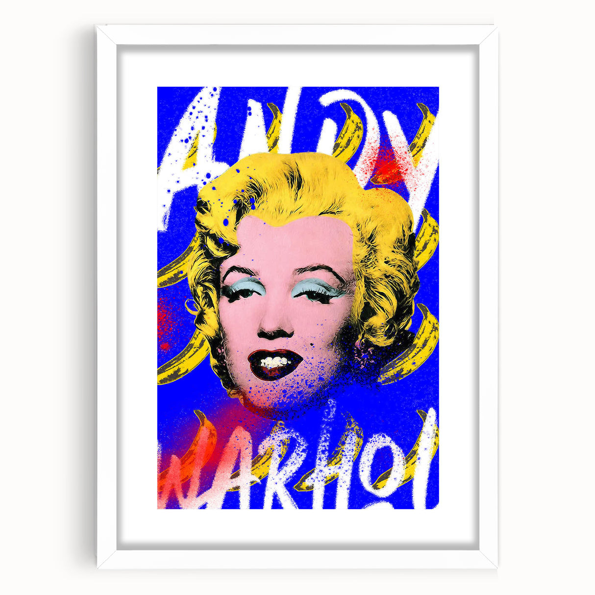 Iconic Pop Art Wall Art - Marilyn Canvas with Yellow and Blue