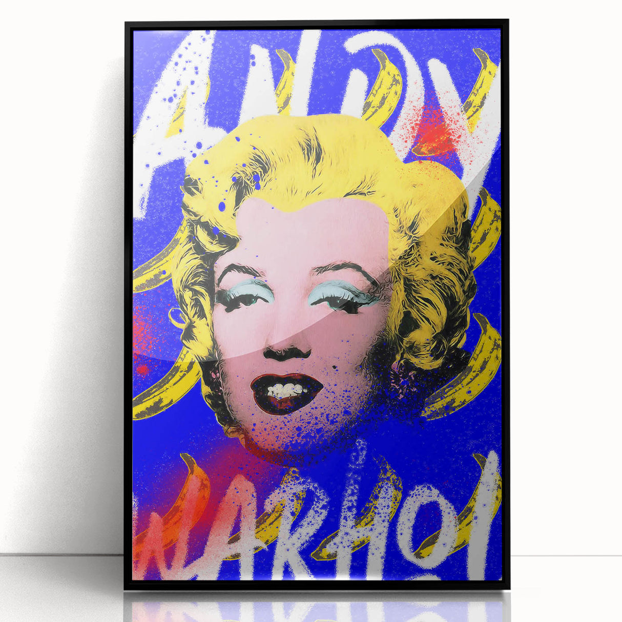Iconic Pop Art Wall Art - Marilyn Canvas with Yellow and Blue