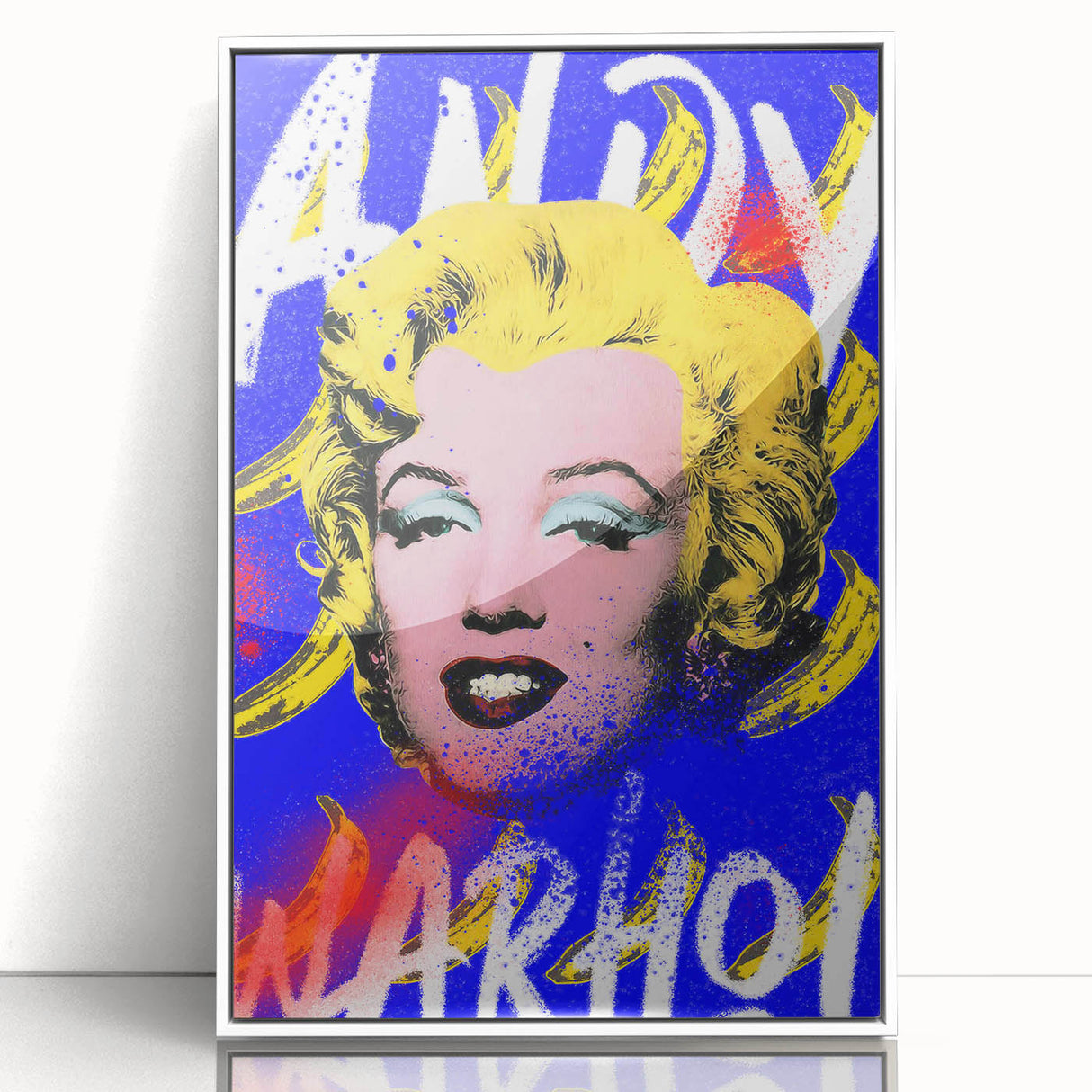 Iconic Pop Art Wall Art - Marilyn Canvas with Yellow and Blue