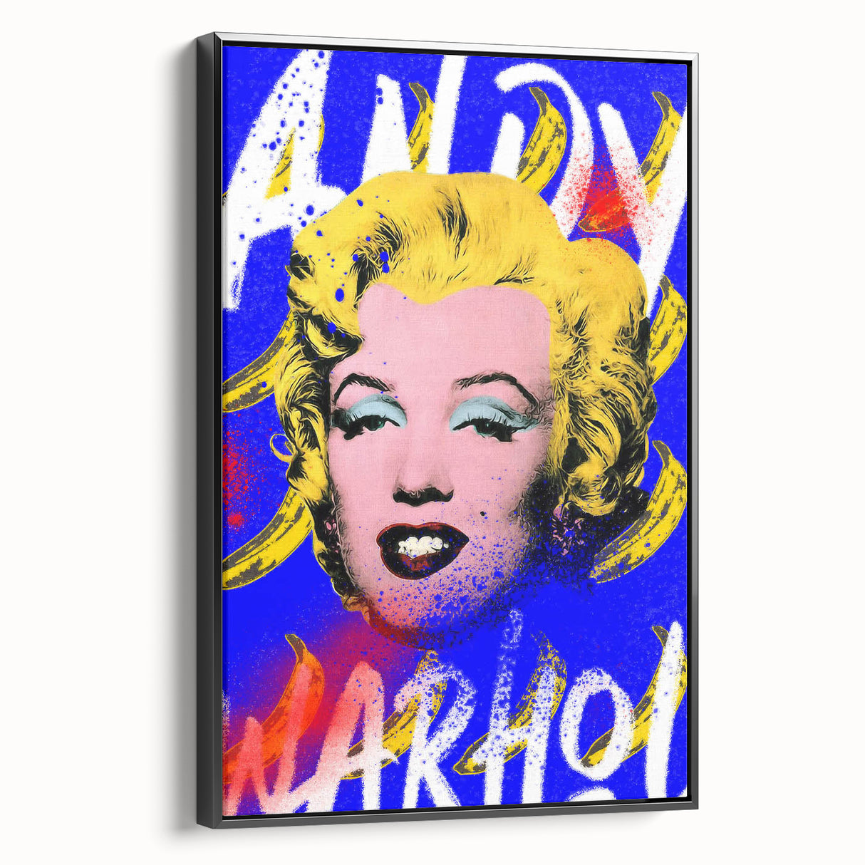 Iconic Pop Art Wall Art - Marilyn Canvas with Yellow and Blue