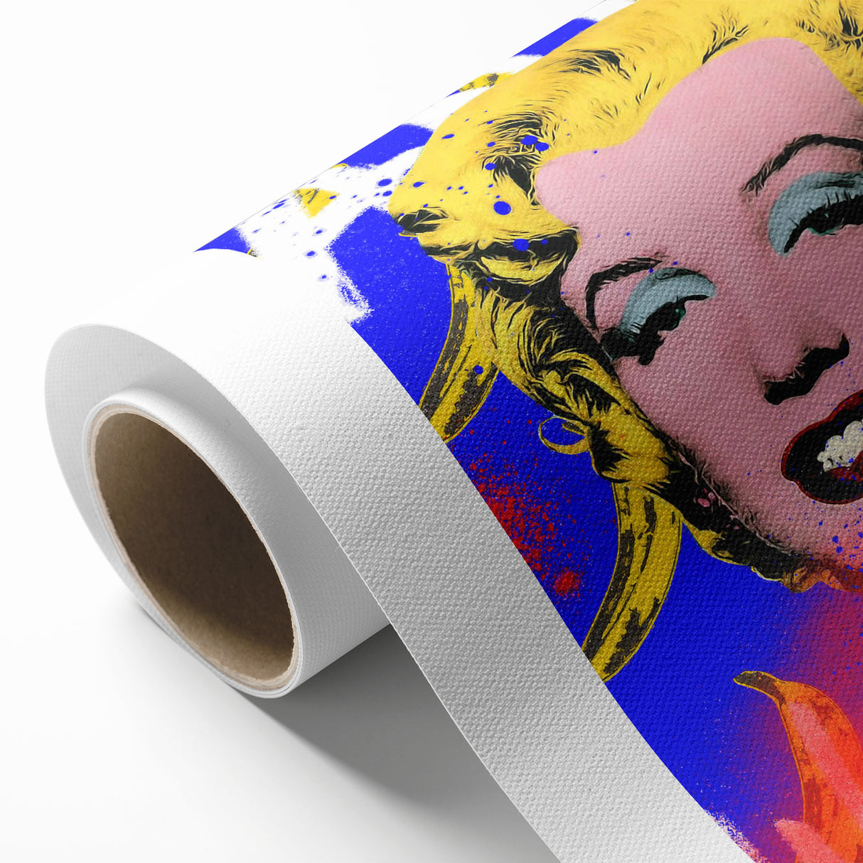 Iconic Pop Art Wall Art - Marilyn Canvas with Yellow and Blue