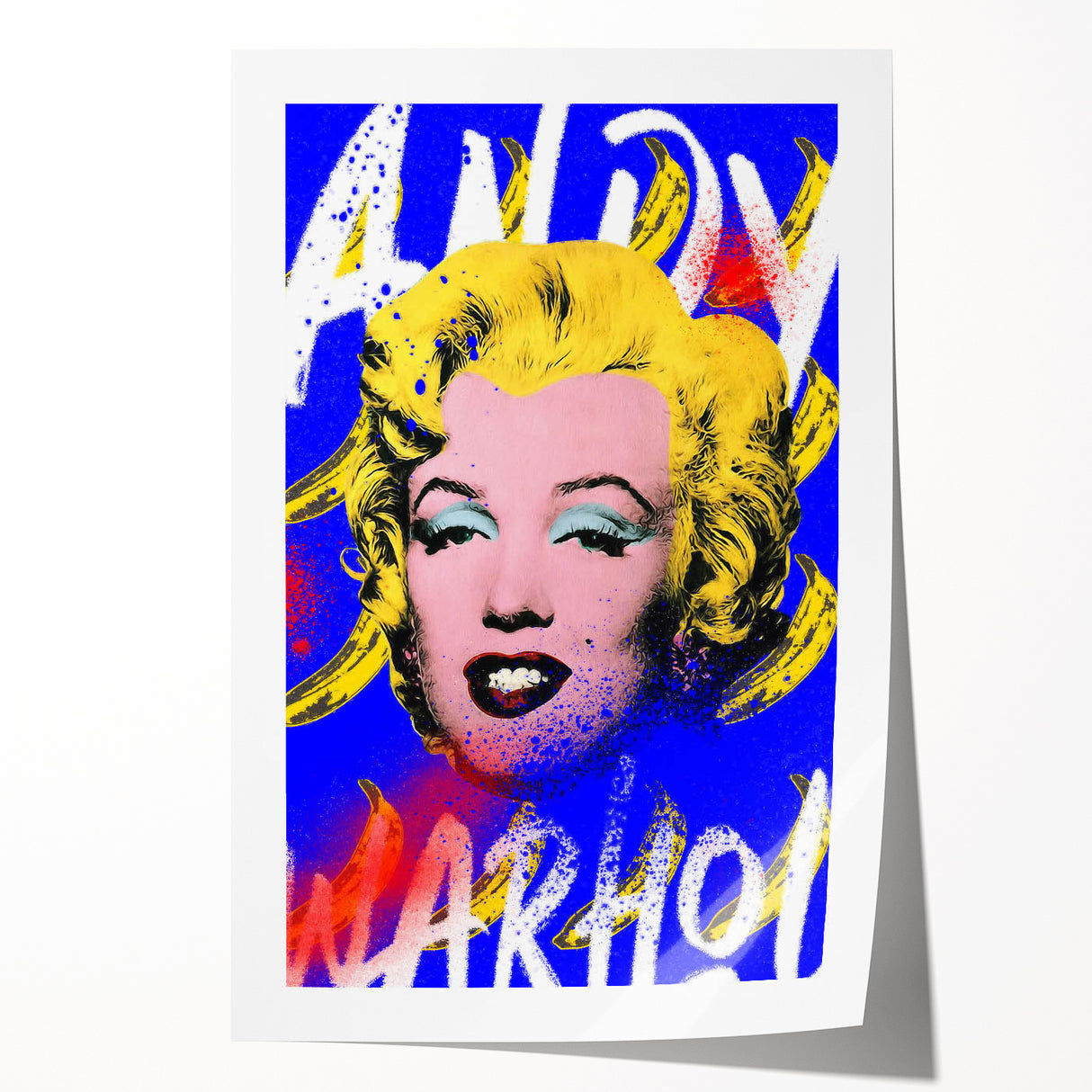 Iconic Pop Art Wall Art - Marilyn Canvas with Yellow and Blue