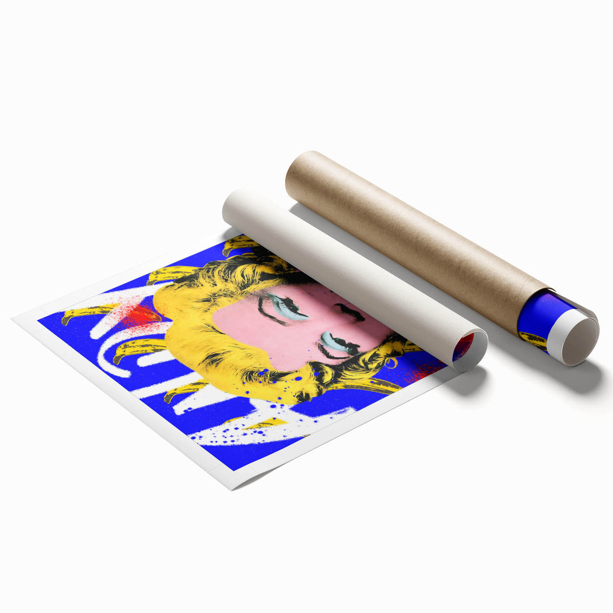 Iconic Pop Art Wall Art - Marilyn Canvas with Yellow and Blue
