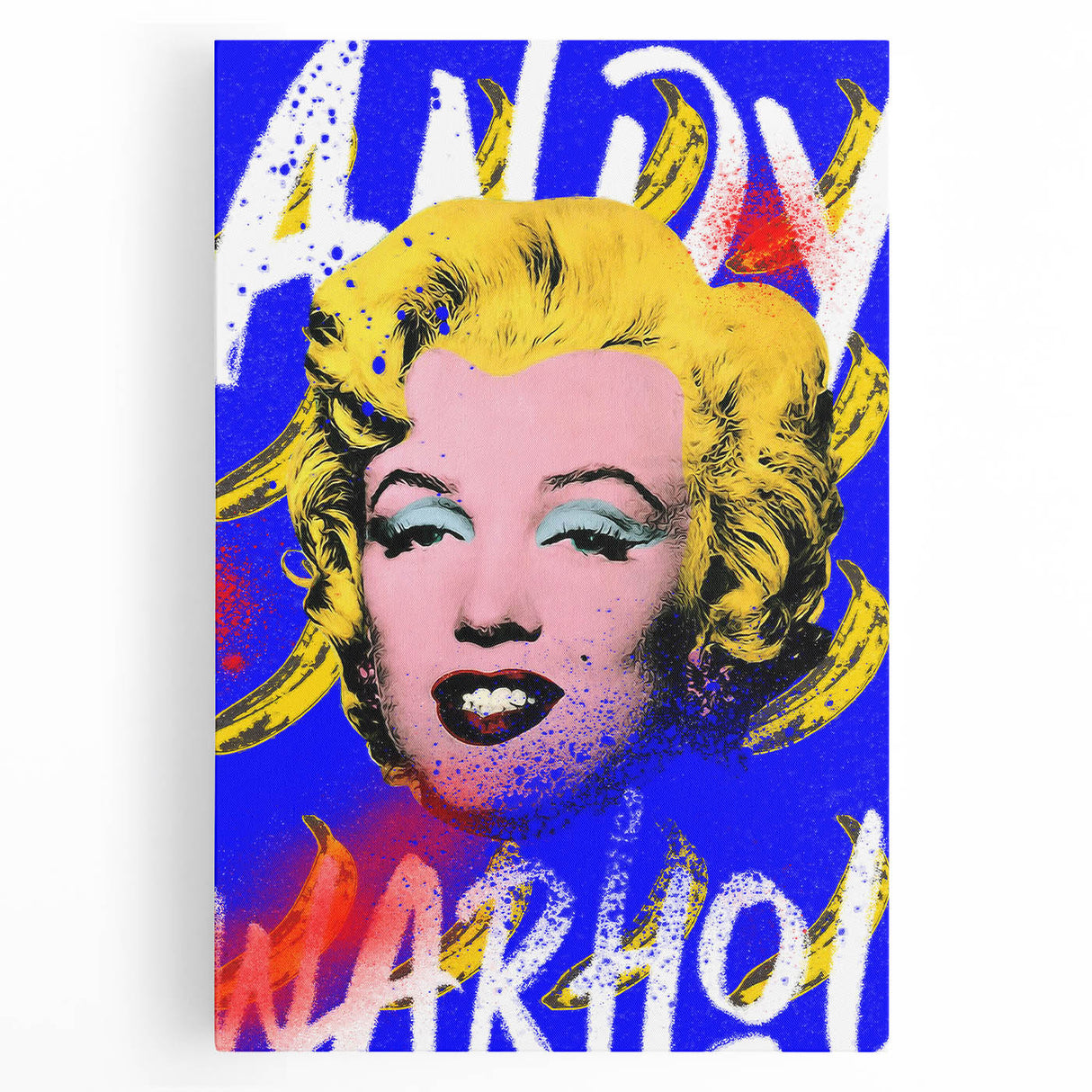 Iconic Pop Art Wall Art - Marilyn Canvas with Yellow and Blue