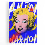 Iconic Pop Art Wall Art - Marilyn Canvas with Yellow and Blue