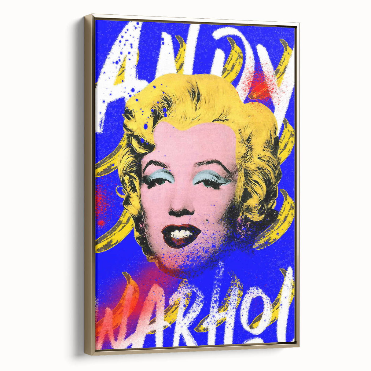 Iconic Pop Art Wall Art - Marilyn Canvas with Yellow and Blue
