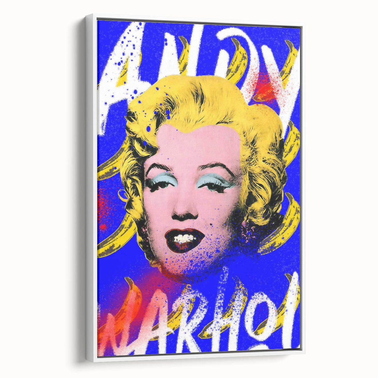 Iconic Pop Art Wall Art - Marilyn Canvas with Yellow and Blue