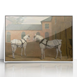 Realism Art Prints - Grey Carriage Horses by John Frederick Herring
