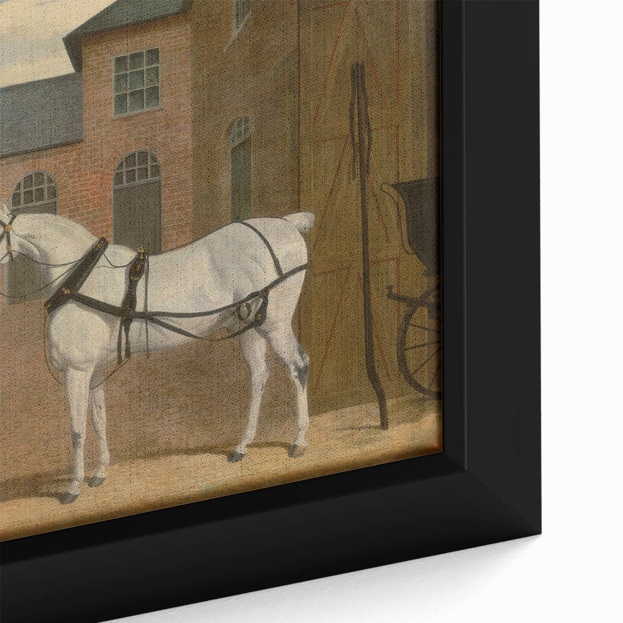 Realism Art Prints - Grey Carriage Horses by John Frederick Herring