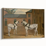 Realism Art Prints - Grey Carriage Horses by John Frederick Herring