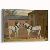 Realism Art Prints - Grey Carriage Horses by John Frederick Herring