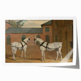 Realism Art Prints - Grey Carriage Horses by John Frederick Herring
