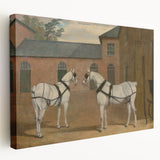 Realism Art Prints - Grey Carriage Horses by John Frederick Herring
