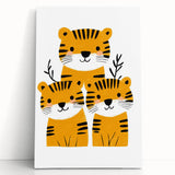 Adorable Tiger Trio – Boys Room Wall Art for Kids