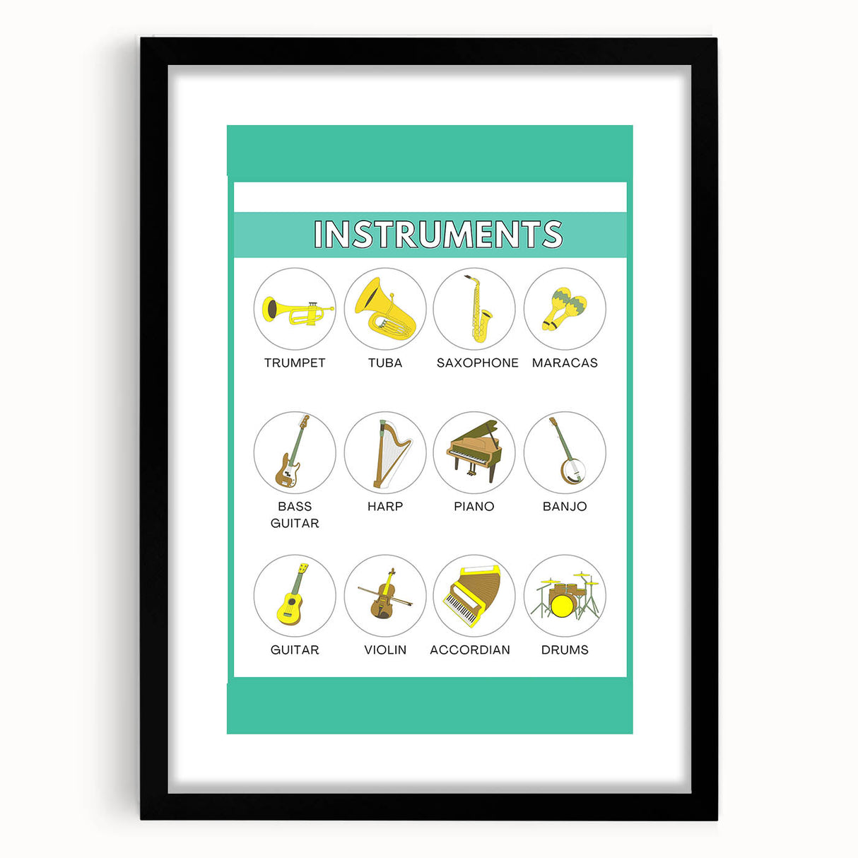 Classroom Educational Posters - Musical Instruments Chart