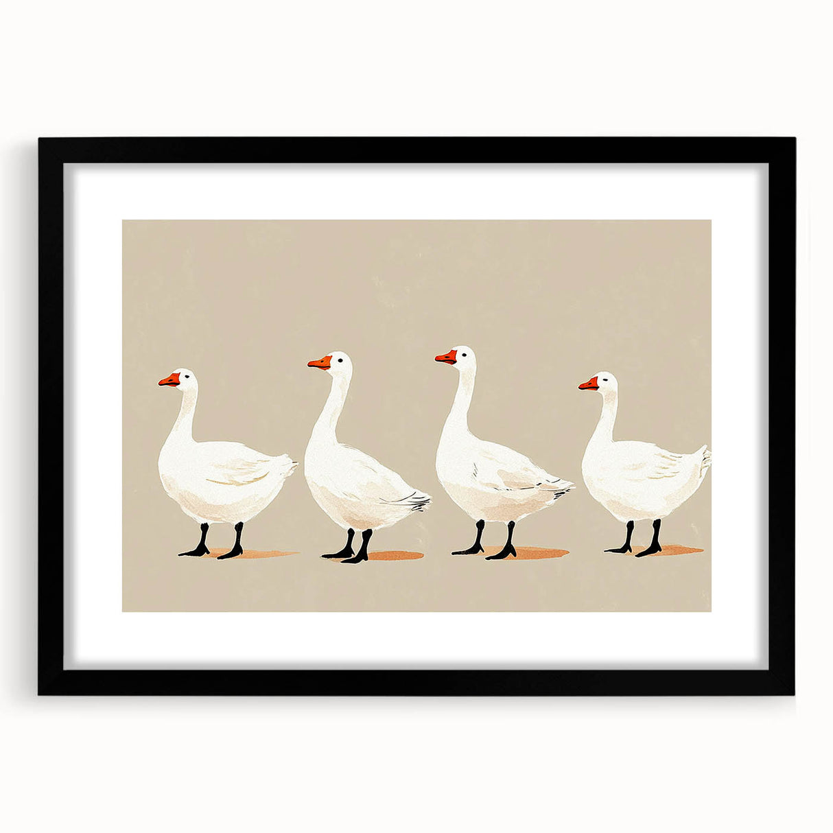 Minimalist Goose Nursery Wall Art - Framed Baby Art Prints