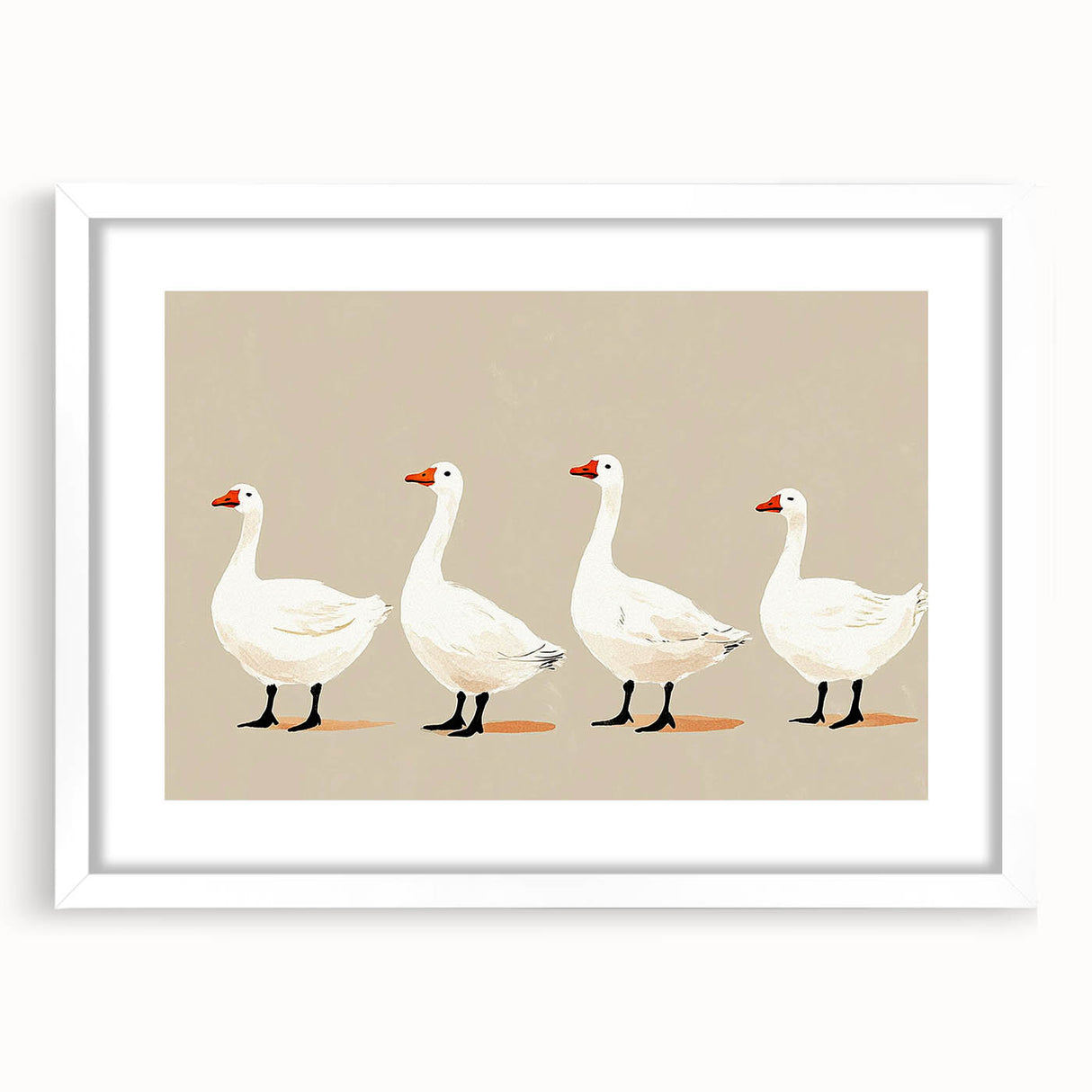 Minimalist Goose Nursery Wall Art - Framed Baby Art Prints