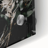 Large abstract wall art featuring mid-century modernist autumnal hues on acrylic glass, ideal for dining room decor.