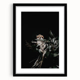 Extra large abstract art print featuring textured, colorful autumnal hues on a black framed canvas.