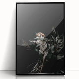 Large abstract wall art featuring autumnal shades on black framed acrylic, ideal for modern living room decor.