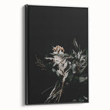 Black and white landscape art painting on framed canvas depicting a vintage fall scene, ideal for bedroom wall decor.