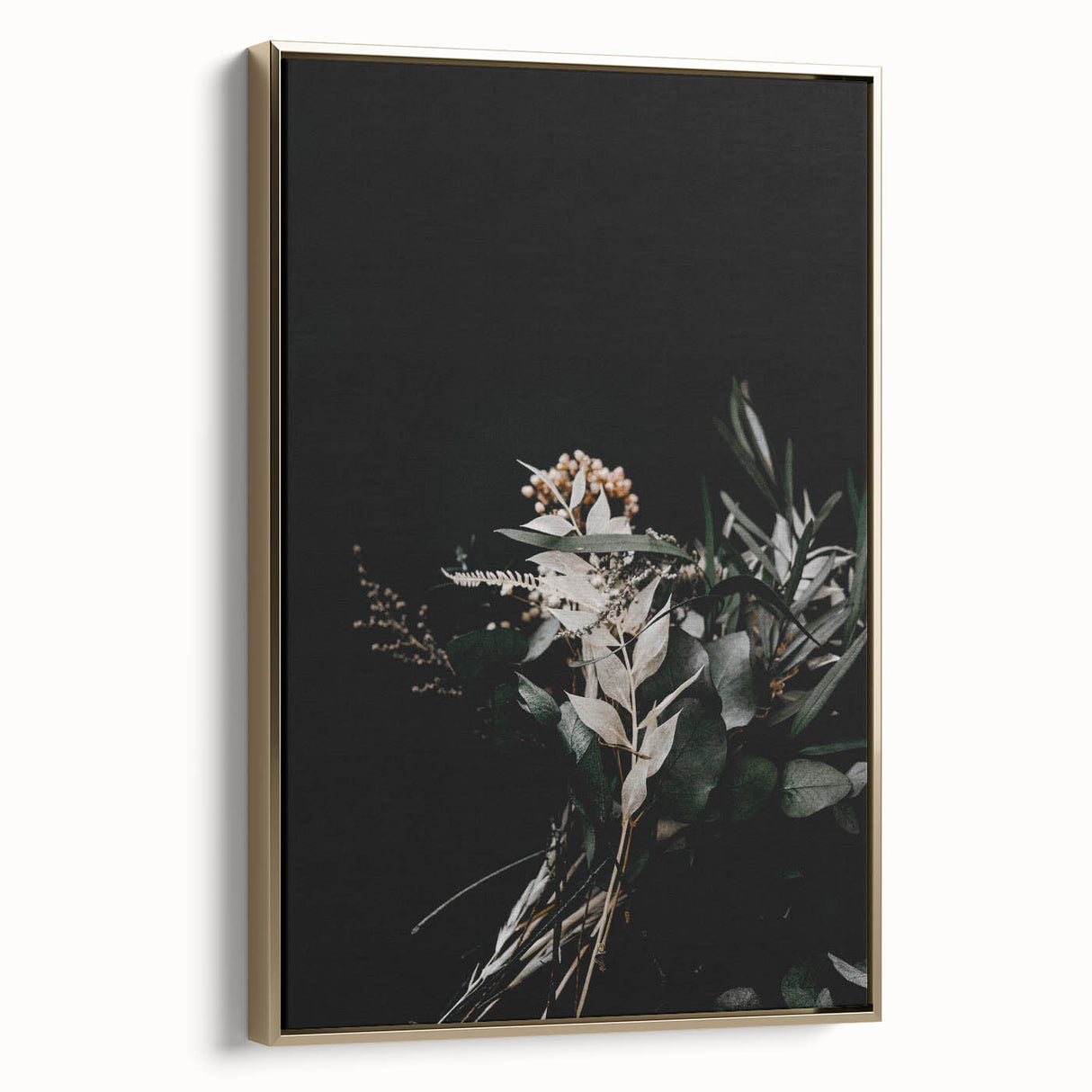 Framed canvas wall art featuring a vintage landscape painting with autumnal trees under a black sky, ideal for bedroom decor.
