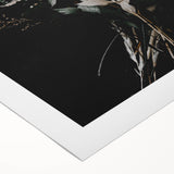 Art deco poster featuring an autumnal scene with warm orange and brown tones on rolled canvas.