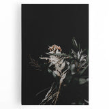 Large black and white stretched canvas depicting a fall forest scene, ideal for kitchen wall art.