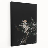 Autumn-themed abstract painting on stretched canvas, featuring warm red and orange tones, ideal for kitchen wall art.