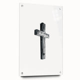 Large abstract wall art on acrylic glass depicting spring themes in vibrant green and pink tones.