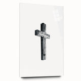 Large abstract wall art on acrylic glass depicting spring themes in soft green and white.