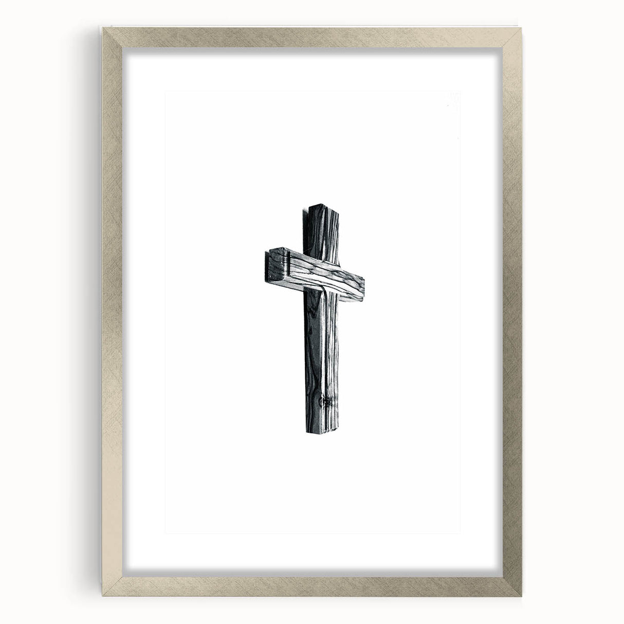 Textured abstract art print in soft pastel hues on a silver framed canvas, suitable for bedroom decor.