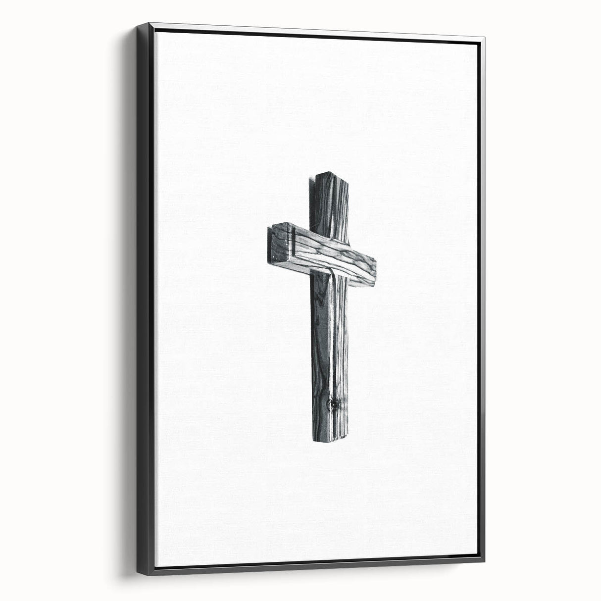 Black and white vintage poster art depicting a spring landscape on framed canvas, ideal for bedroom decor.