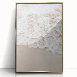 Large art print of a mid-century modernist summer scene on acrylic, framed in gold, ideal for modern nursery wall decor.